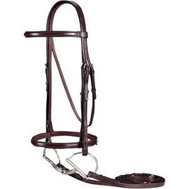 Suffolk by Dover Saddlery Plain Raised Bridle - Brown, Oversize-O/S