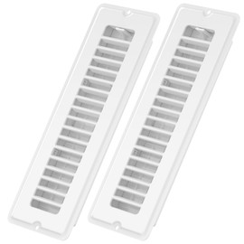 Floor Vent Covers 2x10-2 Pack Heavy Duty Steel Vent Covers for Home Floor - Air Vent Covers - Floor Register Easy Adjust Air Supply Walkable - White