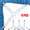 Adjustable Crisscross Bed Sheet Holder Straps with 12 Clips, Black