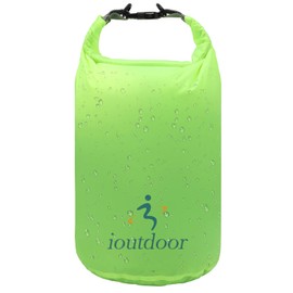 ioutdoor ultra-light Dry Bag, waterproof bag, compression sack 2L, 5L, 10L, 20L, 40L, 70L, waterproof, abrasion resistant, tear resistant for water sports, camping, travel, green, 10l