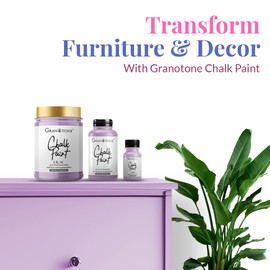 GRANOTONE Chalk Paint for Furniture | Matt-Finish Water-Based Acrylic Paint for Wood, Walls, Metal, Glass, Paper, Fabric Canvas | Maximum Coverage Chalk Paint for Kids & Adults, 250 Ml (LILAC)