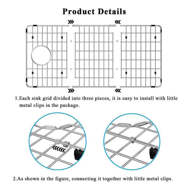 blitzlabs Sink Grid Protector Kitchen Sink Bottom Grid Metal Large