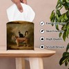 Vintage Black Cat Tiger Tissue Box Cover Square