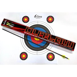 Black Eagle Arrows Outlaw Fletched Arrows with 2 inch Vanes - .005 Straightness, 500 Spine - 6 Pack - with Target