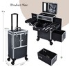 Adazzo Professional Makeup Artist Rolling Train Case Multi-functional Cosmetic Train