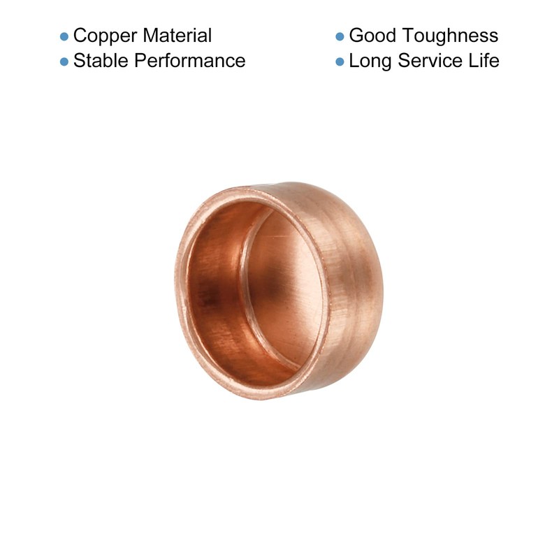MECCANIXITY Copper End Cap Pipe Fitting Sweat Plug Connection 9.52mm(3/8")