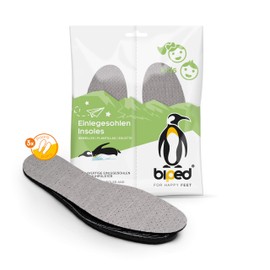 biped 3 Pairs of Children's Activated Carbon Insoles for Sweaty Feet - Latex Insoles for Cutting to Size - Breathable Shoe Insoles for Climate Regulation, for Hygienic Fresh Shoes and Feet z2726, gray