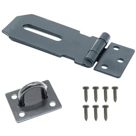 SZXMDKH Door Padlock Hasp,3 Inch Stainless Steel Padlock Hasp & Staple Shed Lock Hasp Shed Door Latch Heavy Duty Gate Lock Latch Security Hasp & StapleDoor Window Cabinet Pet Cage Crate,3-inch Black
