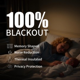 Joywell - Cortinas plisadas de lino 100% opacas de 112 pulgadas de largo para oscurecer la sala de estar, cortinas térmicas de recámara con ganchos, reducción de ruido, plisadas, cortinas de lino