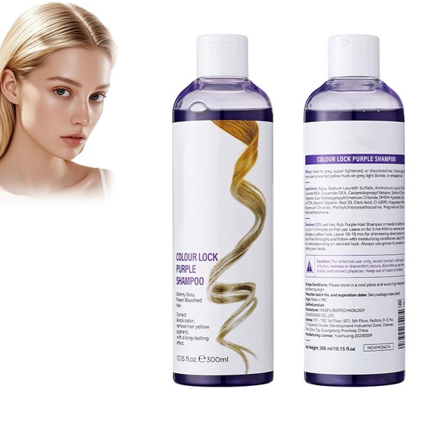 Intensiv-Silber-Shampoo, Purple Toning Shampoo, Feuchtigkeitsspendendes Silbershampoo, Anti Gelbstich Tönungs shampoo,