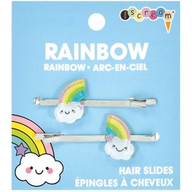 iscream Happiest Rainbows Set of 2 Embellished Bobby Pin Hair Slides