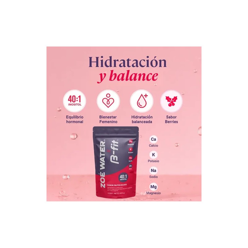 B-fit Zoe Water Electrolitos En Polvo 405g Myo Inositol 401