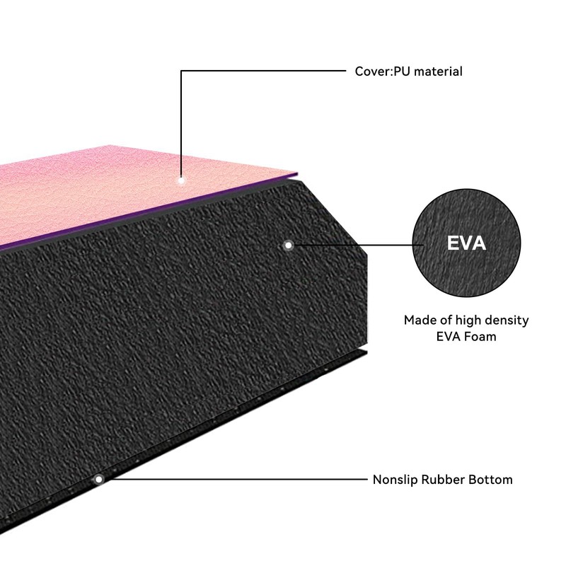 FBSPORT 8ft Balance Beam: Folding Floor Gymnastics Equipment PU Leather