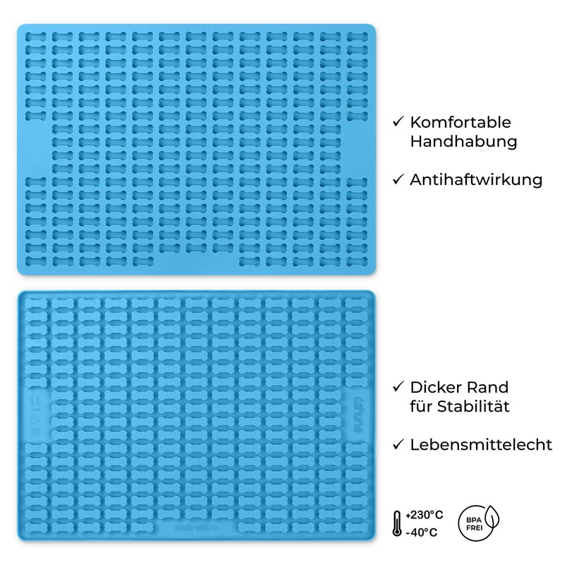 Cahuna Silikon Backmatte für Hundekekse mit Mini Knochen - Backform
