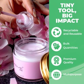 Kopperko Kopperko Cosmetic Spatulas (2.5, 100 Pack) - Small Plastic Spatula for Cosmetics, Creams & Crafts | Essential Esthetician Supplies | Makeup Spatula or Multipurpose Mini Applicator for Skincare | Pink