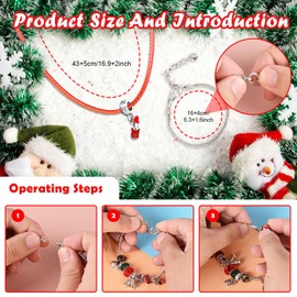 MJartoria Christmas Advent Calendar 2024 Jewelry, 24 Days Christmas Countdown Calendar DIY Jewelry Gifts for Women, 22 Exquisite Charms and 2 Bracelets