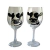 2 Dairy Cow Hand Painted Stemmed Wine Glasses Set