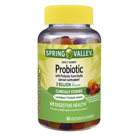 Spring Valley Adult Gummy Probiotic 3 Billion & Prebiotic, Fruit, 60 Gummies