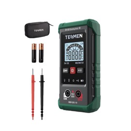 TESMEN TM-510 Digital Multimeter, 4000 Counts, Smart Measurement, Auto-Ranging Voltmeter; Non-Contact Voltage test, Measures AC/DC Voltage, Resistance, Continuity – Green:_TM-510 Multimeter