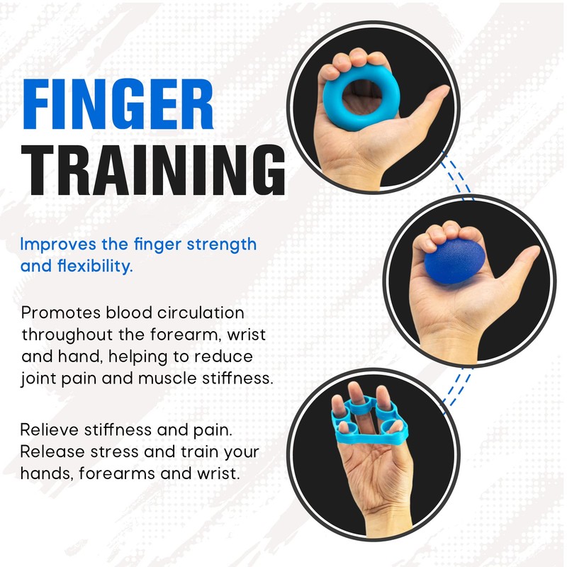 SOLARA Hand Gripper Set of 5, Finger Exercise Equipment Hand