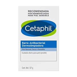CETAPHIL Barra Antibacterial Dermolimpiadora 1 pz 127 g Elimina El 99% de las Bacterias Recomendada por Dermatólogos para Piel Sensible