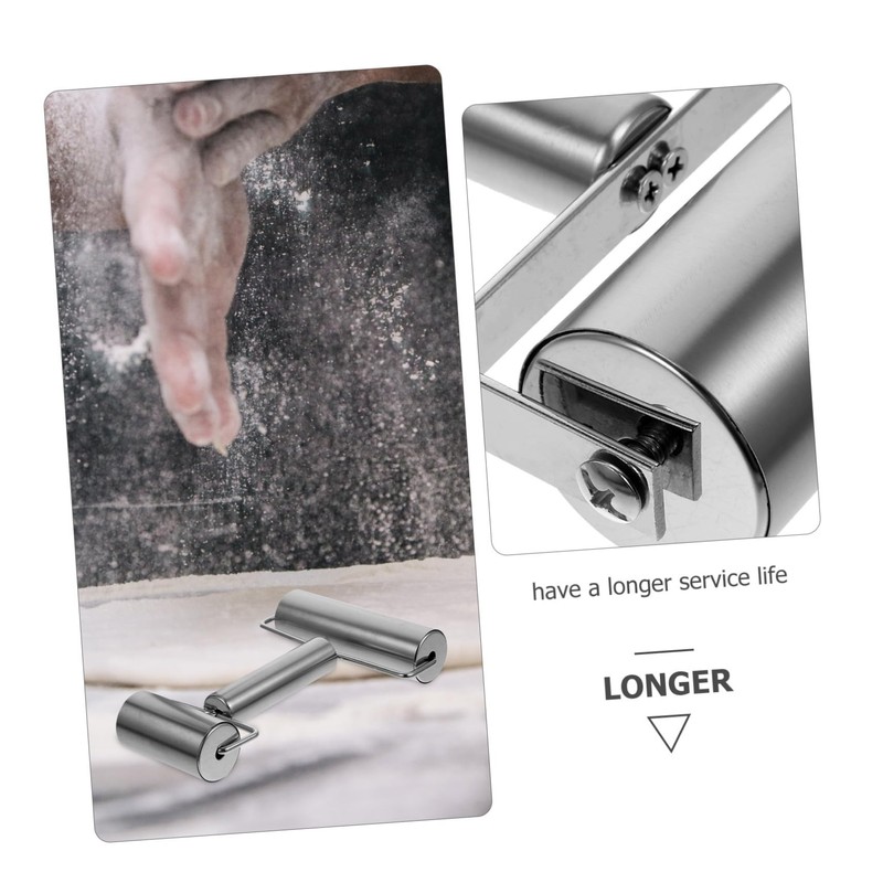 BIUDECO 2Pcs Stainless Steel Rolling Pin Ergonomic Dough Roller for