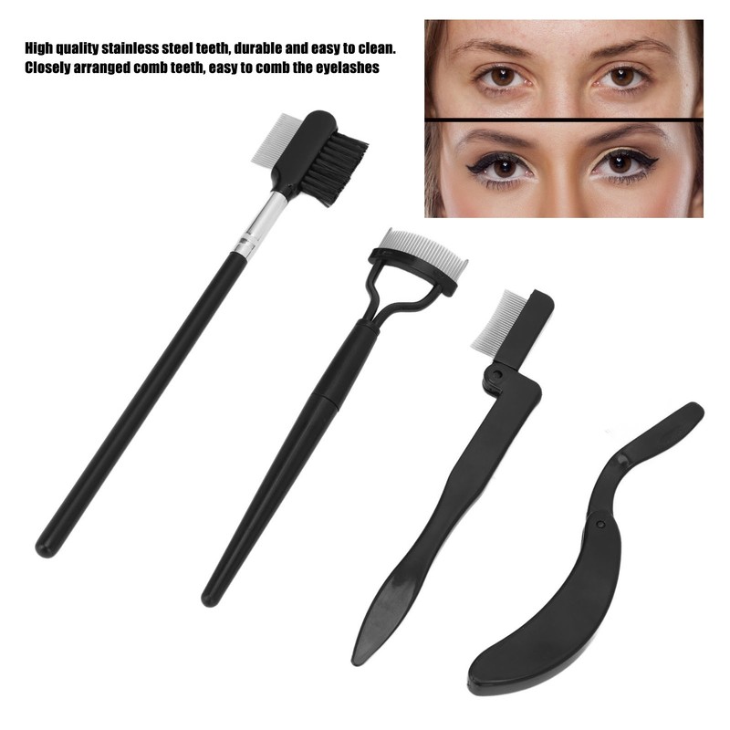 4 Pieces Folding Eyebrow Comb Eyelash Separator Grooming Brush Portable