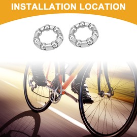 Partuto 2 Pcs Universal Bicycle Ball Bearing - Stainless Steel Silver Tone