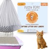 Fuzzy Feat Sifting Cat Litter Box Liners with elastic drawstring.