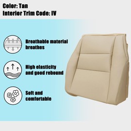 NLQR IV Tan Driver Side and Passenger Side Bottom Replacement Microfiber Leather Seat Covers Compatible with Honda CRV 2007 2008 2009 2010 2011