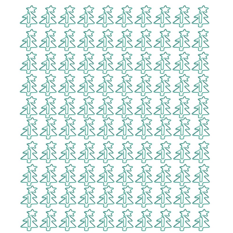 100pcs Paper Clips Prevent Slip Cute Christmas Tree Shaped Decorative