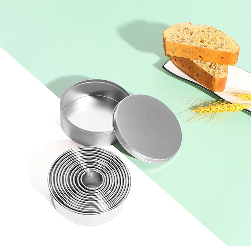 Cookie Cutters Stainless Steel Set ‌11 Pcs, Circle Crumpet Rings