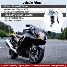 Hodflop 4-Pin 15100-24FB0 Fuel Pump Assembly Compatible with Suzuki Hayabusa GSX1300R GSX1300RZ 1999-2007 Replace# 15100-24FA0 UC-T30SU7