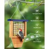 Gbekery Wooden Suet Bird Feeder for Outside Hanging, Woodpecker Suet
