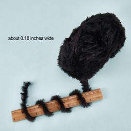 BEEFLYING 2 Roll Skeins Super Soft Fur Yarn Chunky Fluffy Faux Fur Yarn Fluffy Eyelash Yarn for Crochet Knit Blanket Rug Clothes Knitting-2×30m(2×32.8yds,51g×2)-Black
