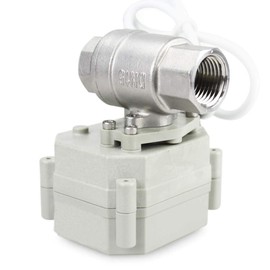 HSH-Flo 1/2" 3/4" 1" 2" 2 Way 12V/24VAC/DC 110V/230VAC Stainless Steel Electrical Motorized Ball Valve (12V/24V AC/DC, 1/2 Inch)