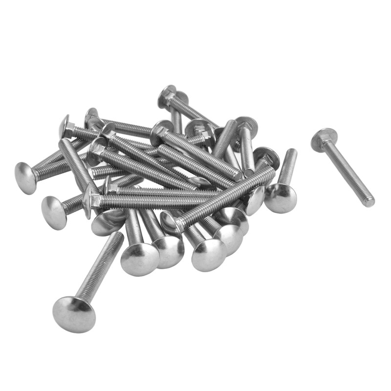 30Pcs M8x1.25 Screw Bolt A2 Stainless Steel Cup Square Coarse