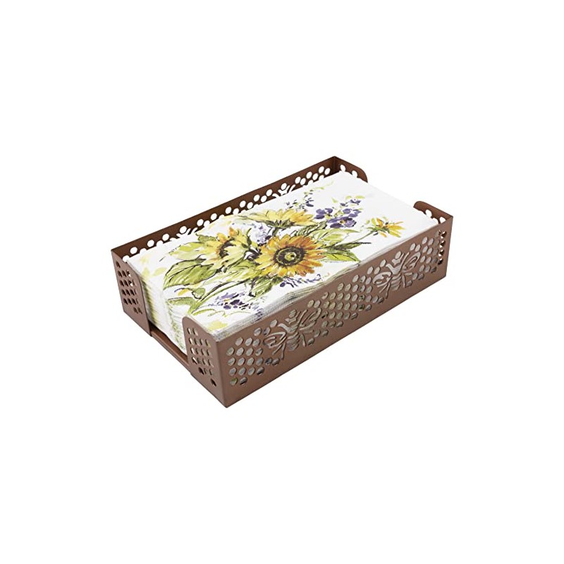 Boston International Metal Napkin Holder Caddy, Guest Towel Size, Copper