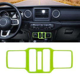 SQQP Center Console Window Control Switch Button Panel Cover Trim Compatible with 2018-2022 Jeep Wrangler JL JLU & Jeep Gladiator JT(Green)