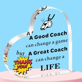 QMVMV Coach Gifts for Coach Appreciation Acrylic Plaque Gifts for Men Women, Soccer Basketball Coach Gifts Christmas Birthday Thankgiving Gifts, Cheer Coach Gifts for Men Women