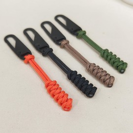 4pcs Paracord Zipper Pulls Replacement Tab Universal Nylon Metal Zipper Repair Kit, Hand Woven Rope Handle Cord Tab for Backpacks Jackets Luggage (4Pcs-B)