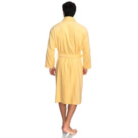 TowelSelections Mens Shawl Robe, Luxury Soft Cotton Bathrobe, Terry Cloth Bathrobe for Men Large/X-Large Sunlight