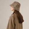 LLZ.COQUE Womens Stylish Bucket Hat Soft Faux Fur Fluffy Thicken