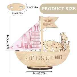 VIDSTW Christening Gift Christening Noah's Ark Wooden Christening Gifts Boys Gifts for Christening Girls DIY Money Gift Christening Gift Boy Gifts for Christening for Boys and Girls