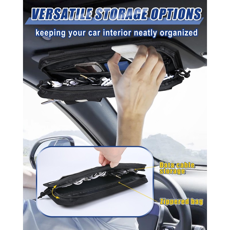 Heavy Duty Molle Car Sun Visor Organizer Tactical Pounch with