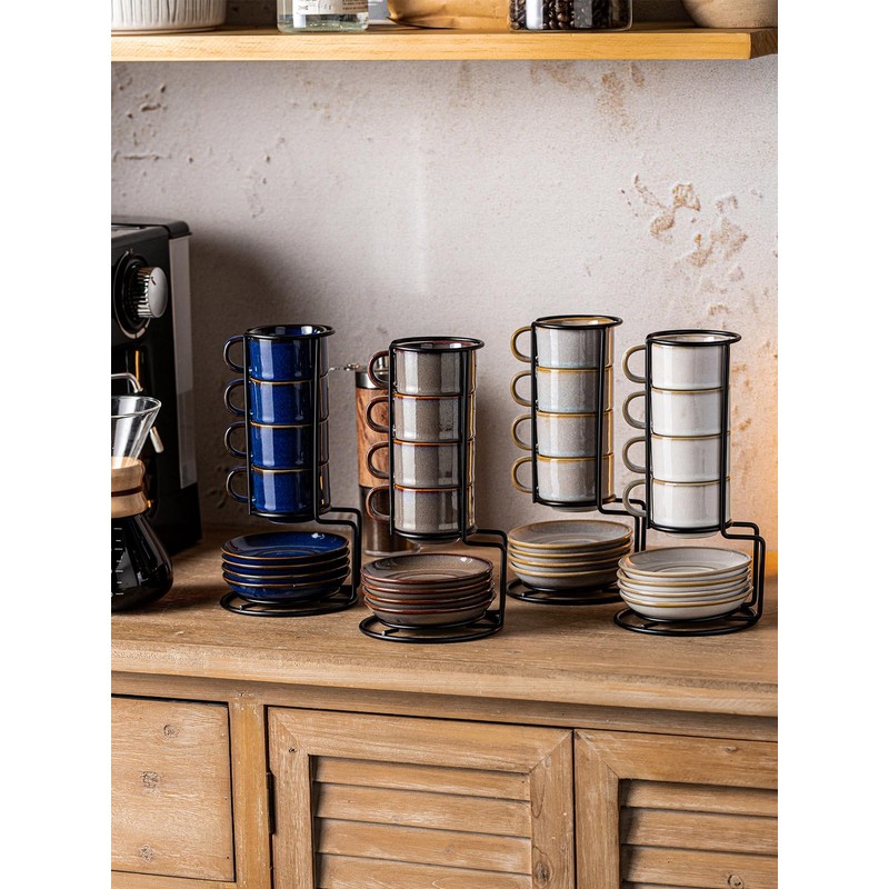 Gomakren 2.5 Ounce Espresso Cups Set of 4, Small Stackable