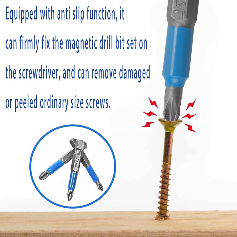 JEOPKO 12Pcs Magnetic Impact Screwdriver Driver Bits Set, Impact Driver