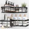 Sakugi Corner Shower Caddy - 2 Pack, Adhesive Shower Organizers,