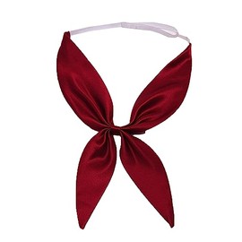 DDNFO Adjustable School Uniform Anime Lolita Sailor Womens Girls Cosplay Bow Tie Adjustable Satin Necktie Bowtie Colourful.(F120) (Burgundy)