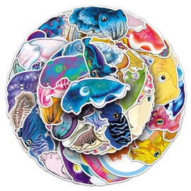 The bow tie stickers for laptop (50 pieces), gift for children, teenagers, adults, boys, Cuttlefish waterproof vinyl sticker stickers for scrapbook, skateboard, car, luggage